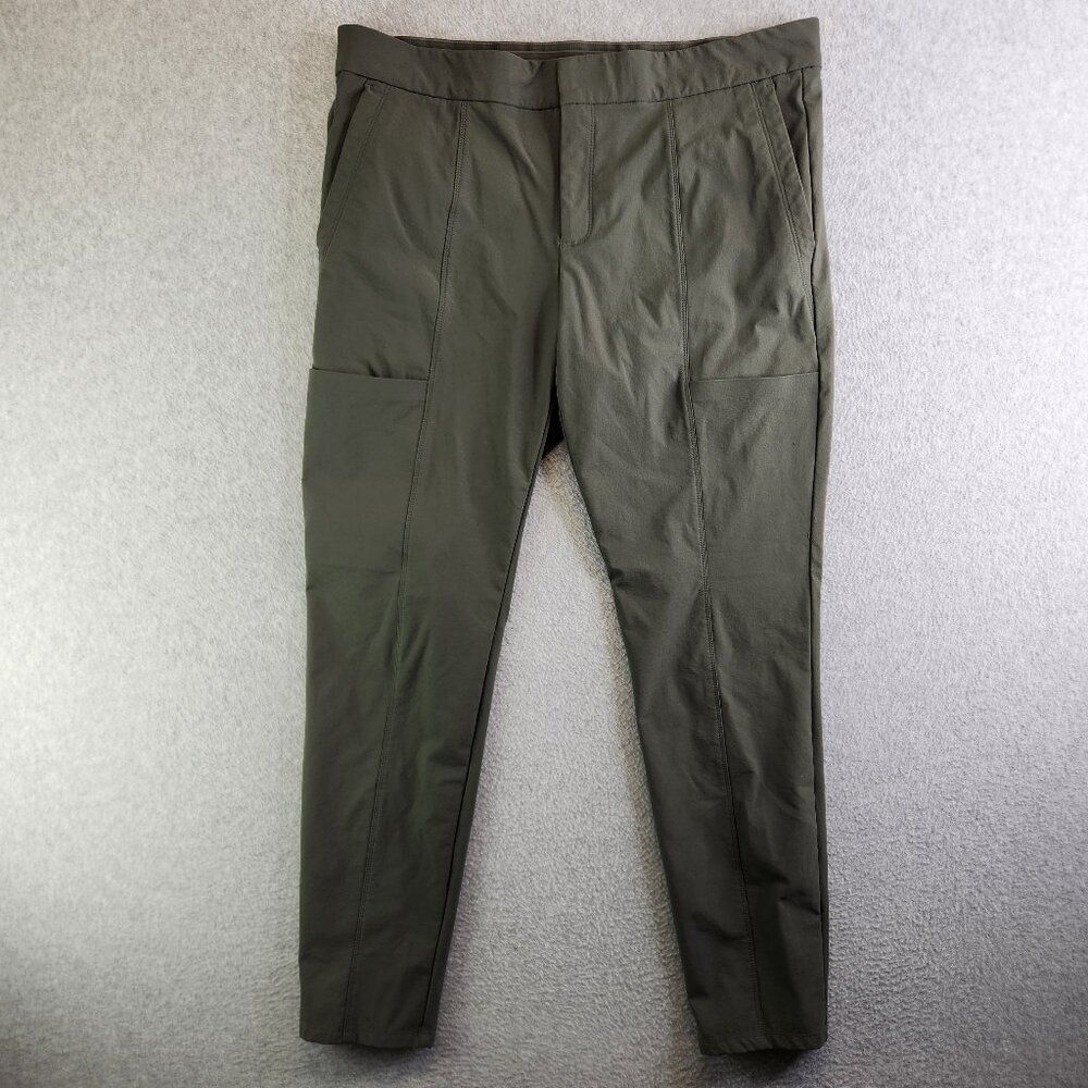 Athleta Pants Womens 16 Green Wander Stash Skinny Thick Nylon Hiking Trekking
